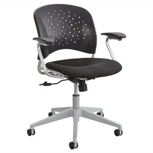 safco rêve task office chair round back in black