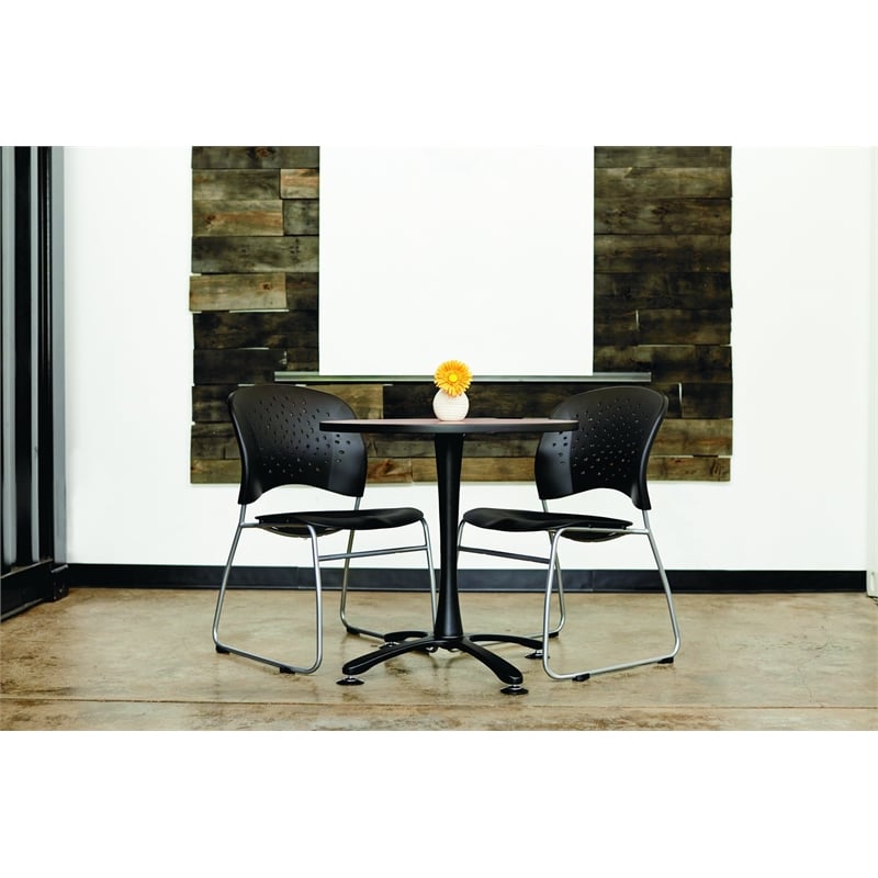 Safco Reve Modern Plastic Guest Chair with Sled Base in Black