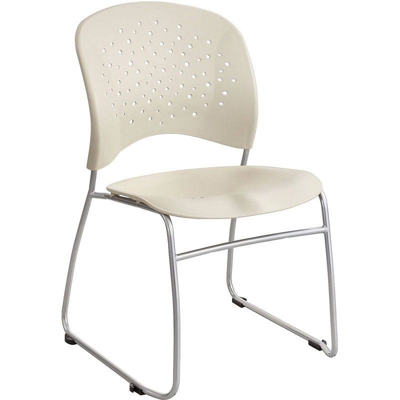 Safco Rêve Guest Chair Sled Base Round Back in Latte