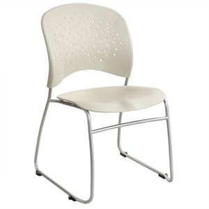 Safco Rêve Guest Chair Sled Base Round Back in Latte