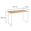 Modern Maple Table Desk With White Metal U Shaped Legs