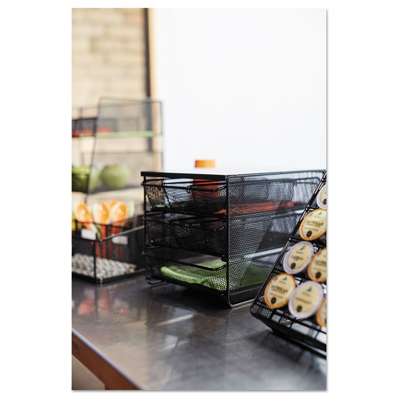 Safco Onyx 3 Drawer Hospitality Organizer in Black