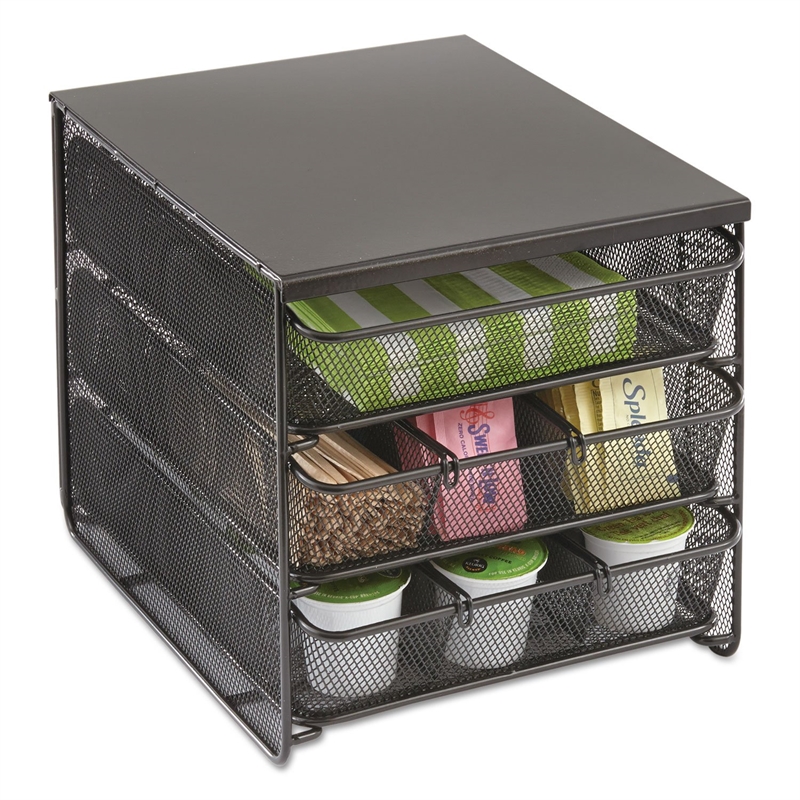 Safco Onyx 3 Drawer Hospitality Organizer in Black