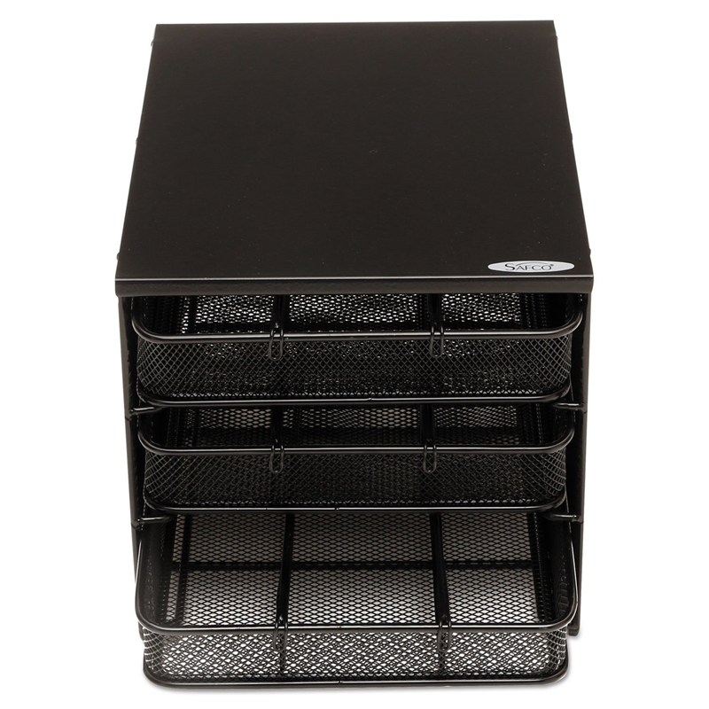 Safco Onyx 3 Drawer Hospitality Organizer in Black