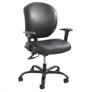 safco alday task office chair in black vinyl