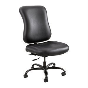 safco optimus leather 400lb big and tall chair in black