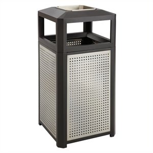 safco 38 gallon evos series steel ash waste receptacle