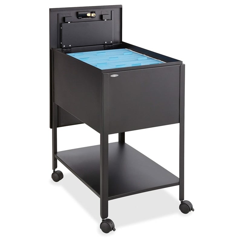 Safco Extra Deep 1 Drawer Legal Mobile Metal Tub File with Lock in Black