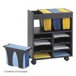 Safco 8 Compartment Go Cart Mobile Wood Letter File Cart in Black