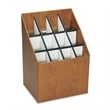 Safco 12 Compartment Upright Corrugate Fiberboard Roll Files in Walnut