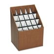 Safco Upright 20 Compartment Wood/Fiberboard Roll Files in Walnut 