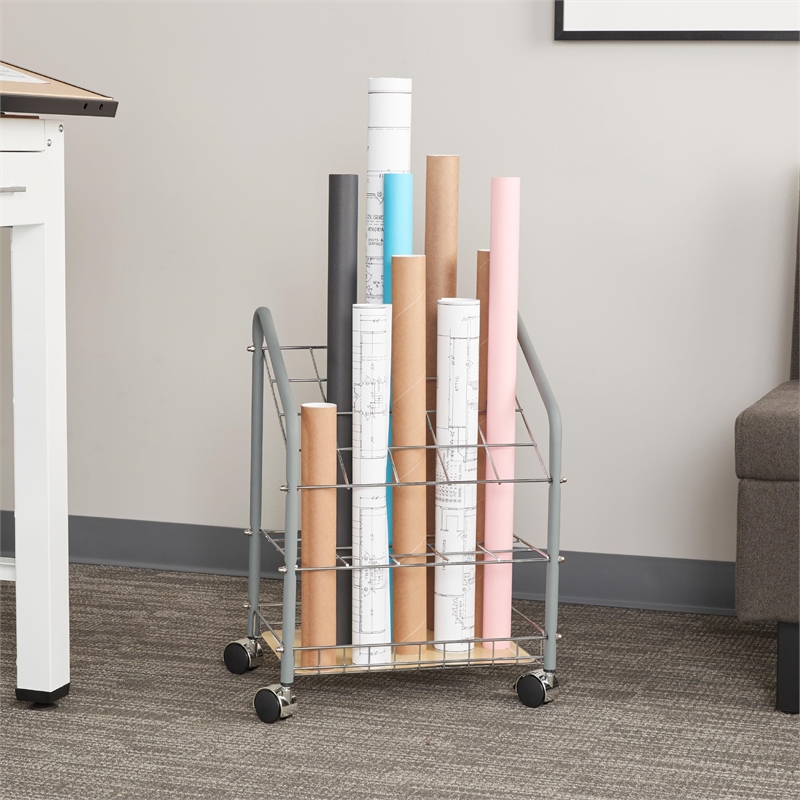 Safco Tubular Steel Wire Roll File Gray - 20 Compartments