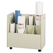 Safco Wood Mobile Roll Files 8 Compartments in Putty