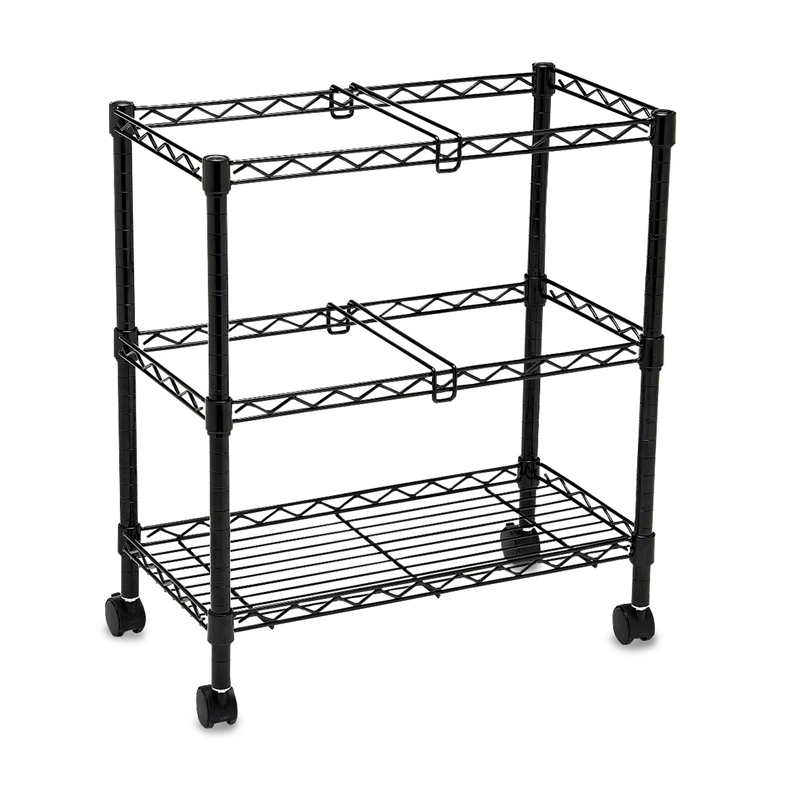 Safco Two-Tier Mobile Metal File Cart in Black