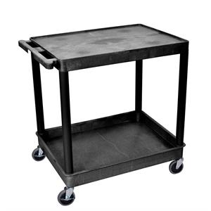 offex multipurpose large flat top and tub bottom shelf cart