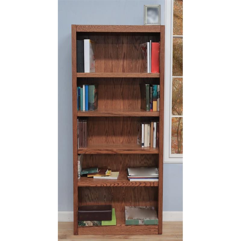 Traditional 72 Tall 5 Shelf Wood Bookcase In Dry Oak Cymax Business