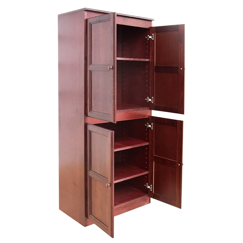 Concepts in Wood Storage Cabinet -  Adjustable Shelves - 30 x 72 (Cherry)
