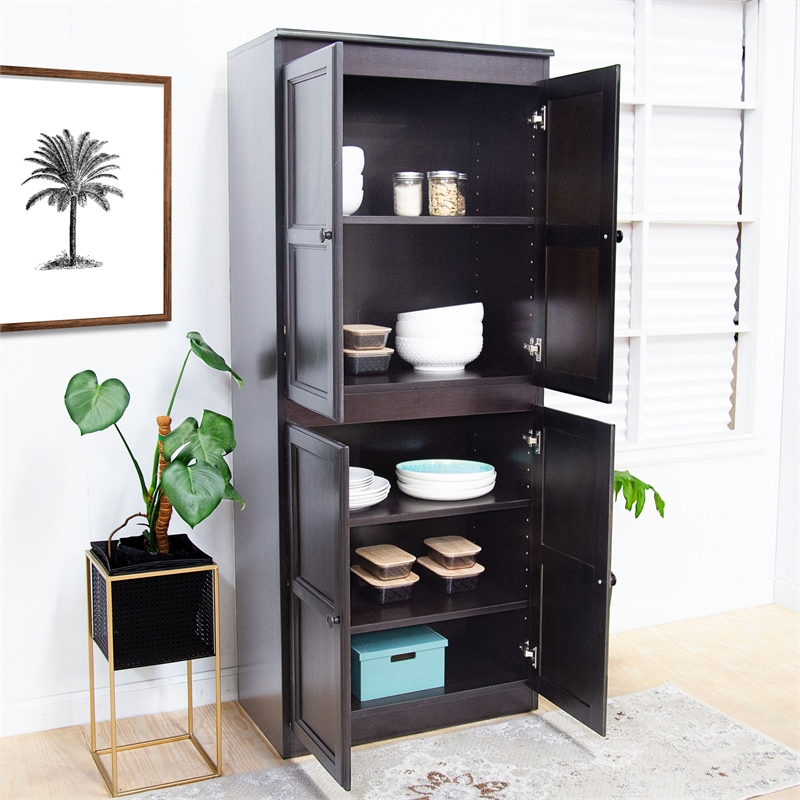 Concepts in Wood Storage Cabinet -  Adjustable Shelves - 30 x 72 (Espresso)