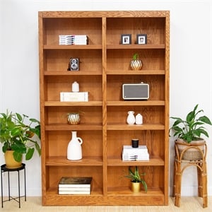 Concepts in Wood Book Shelf - 84&quot Tall Wood Bookcase Furniture - Oak