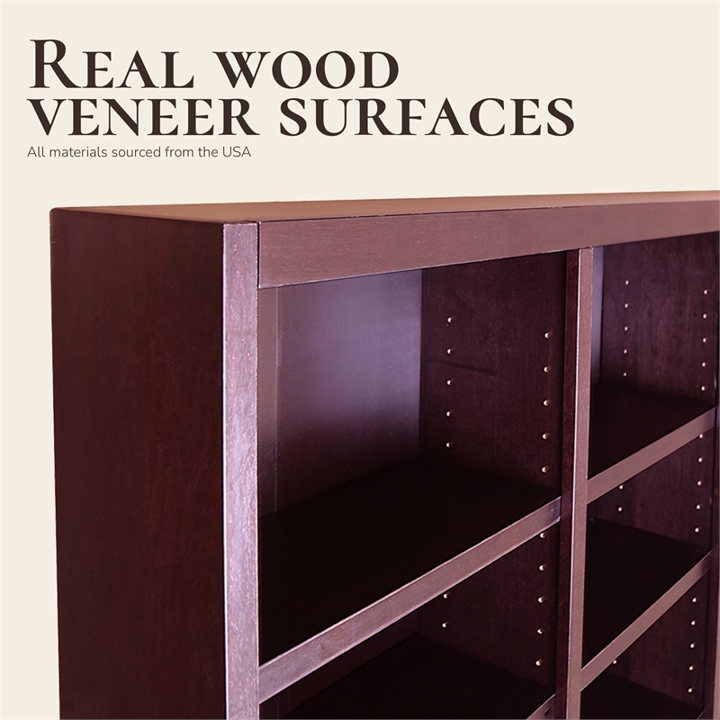 Concepts in Wood Book Shelf - Tall Wood Bookcase Furniture - 72 x 84