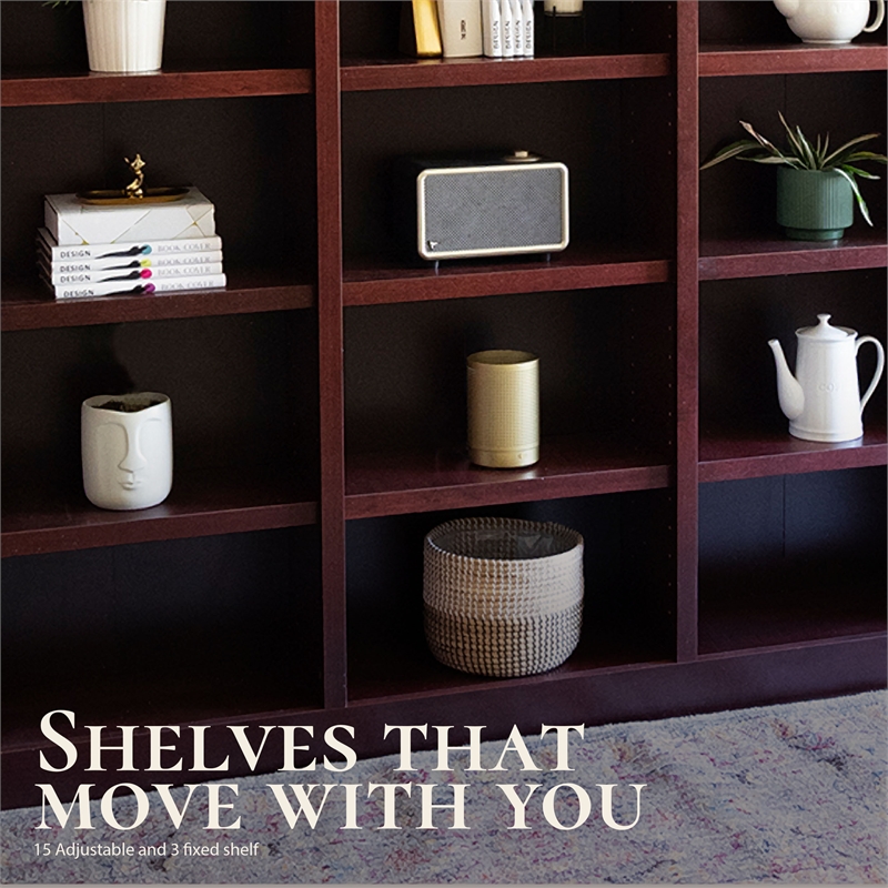 Concepts in Wood Book Shelf - Tall Wood Bookcase Furniture - 72 x 84