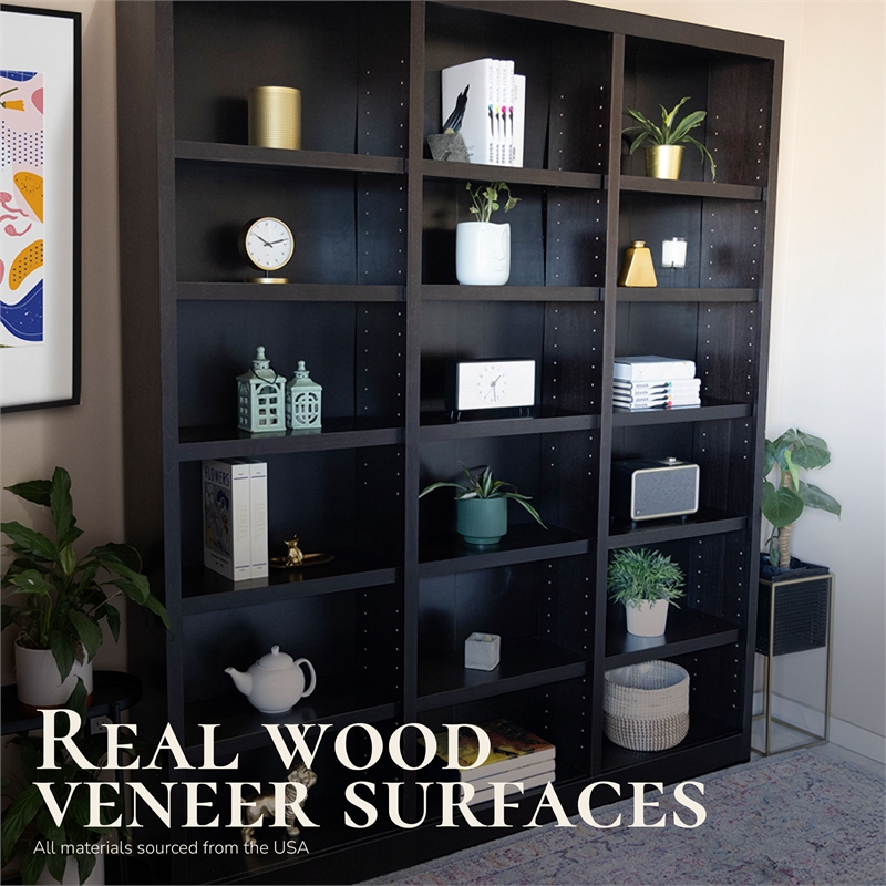 Concepts in Wood Book Shelf - Tall Wood Bookcase Furniture - 72 x 84