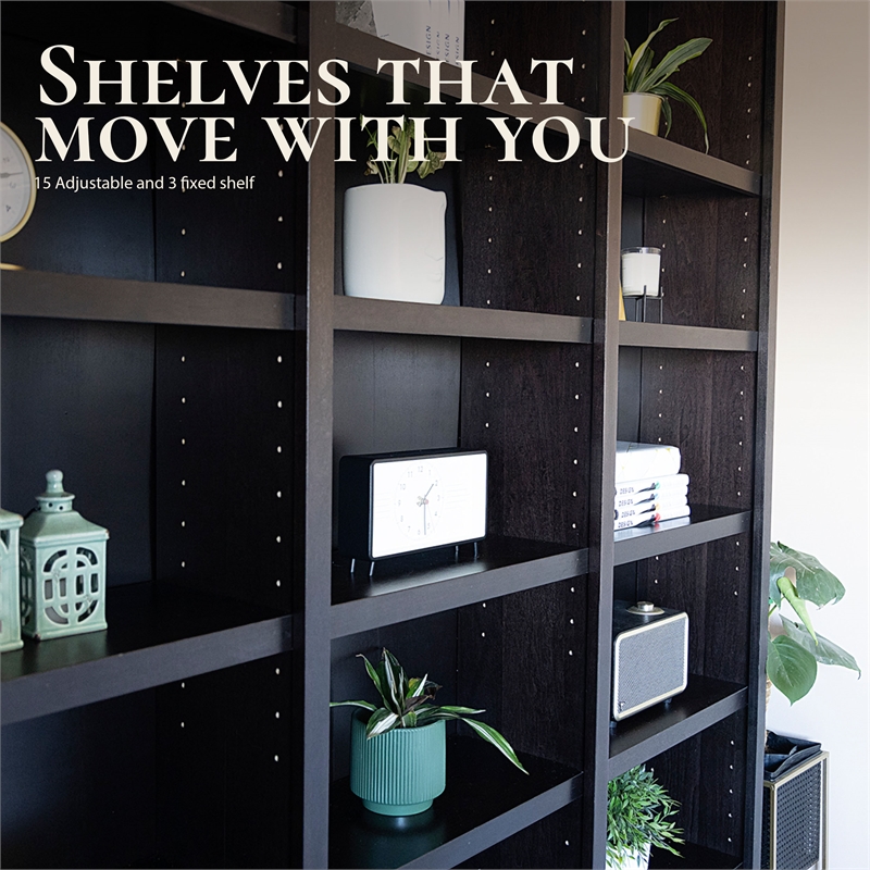 Concepts in Wood Book Shelf - Tall Wood Bookcase Furniture - 72 x 84