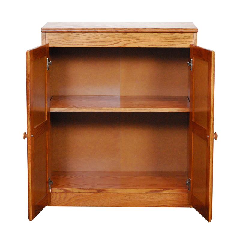 Traditional 36" Wood Storage with 2Shelves in Dry Oak Cymax