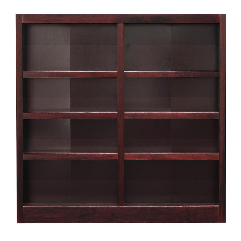 Traditional 48" Tall 8-Shelf Double Wide Wood Bookcase in Cherry - MI4848-C