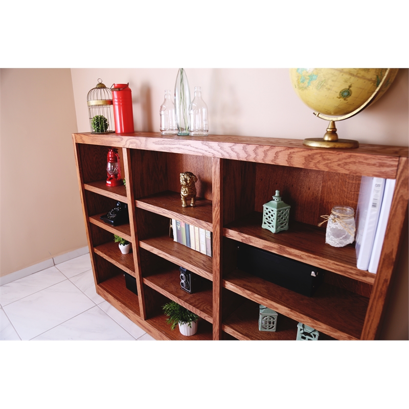 Concepts In Wood 72"W Solid Wood Wall Storage Unit Dry Oak Finish