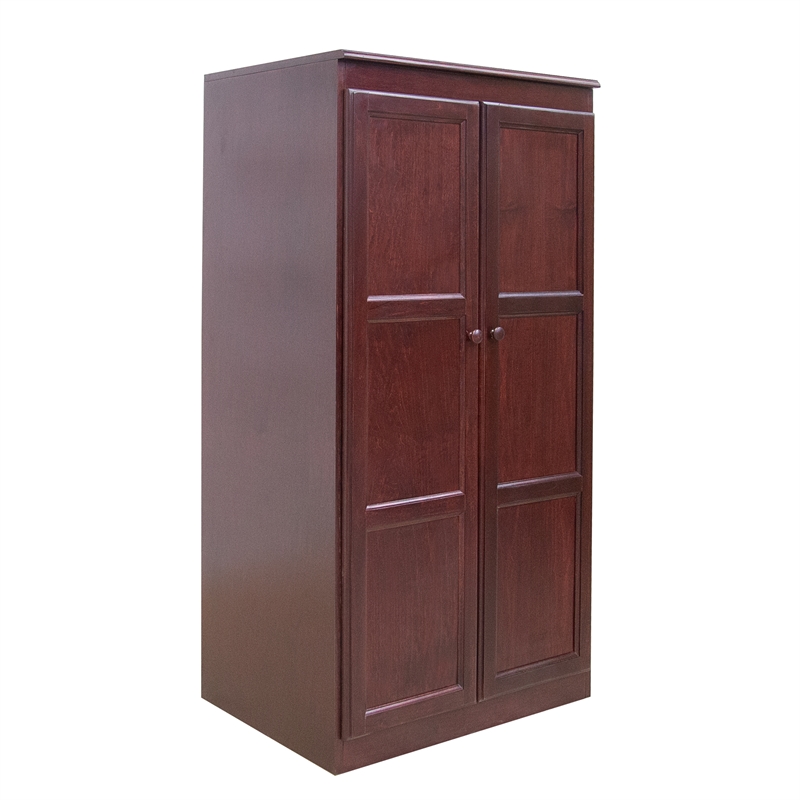 Concepts in Wood Armoire Wardrobe Closet - 5 ft Tall - Cherry