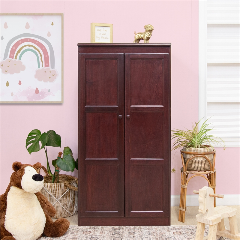 Concepts in Wood Armoire Wardrobe Closet - 5 ft Tall - Cherry
