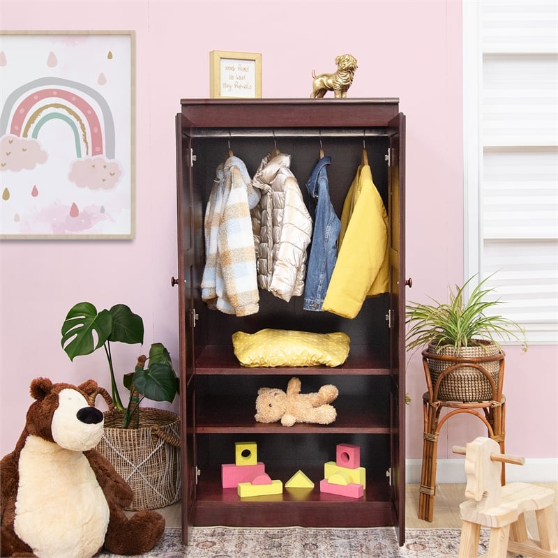 Concepts in Wood Armoire Wardrobe Closet - 5 ft Tall - Cherry