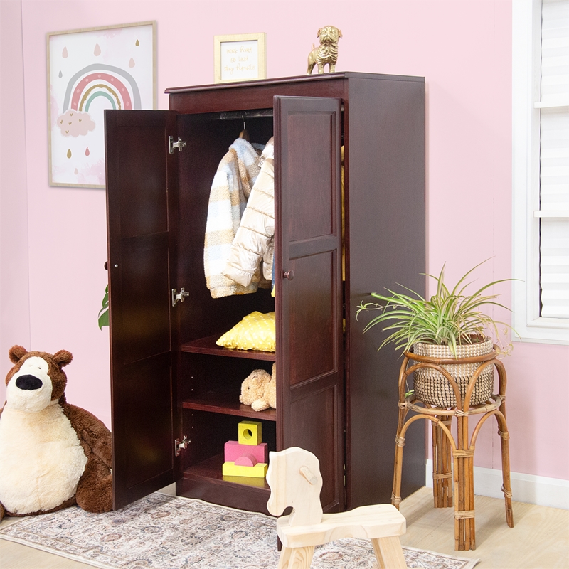 Concepts in Wood Armoire Wardrobe Closet - 5 ft Tall - Cherry