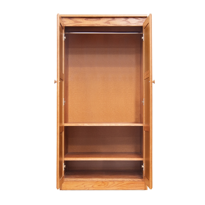 Concepts in Wood Armoire Wardrobe Closet - 5 ft Tall - Oak