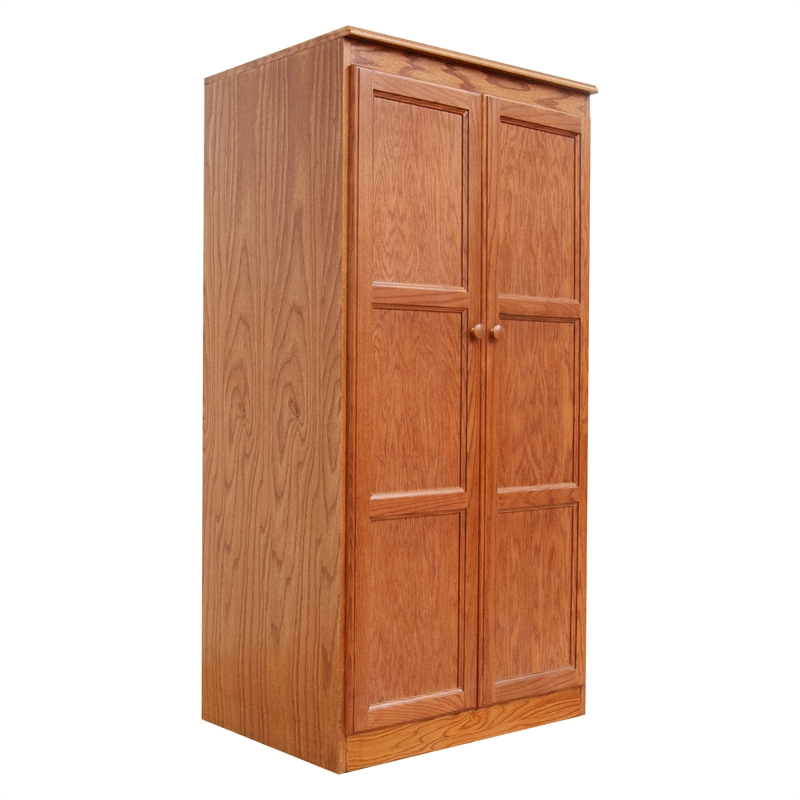 Concepts in Wood Armoire Wardrobe Closet - 5 ft Tall - Oak