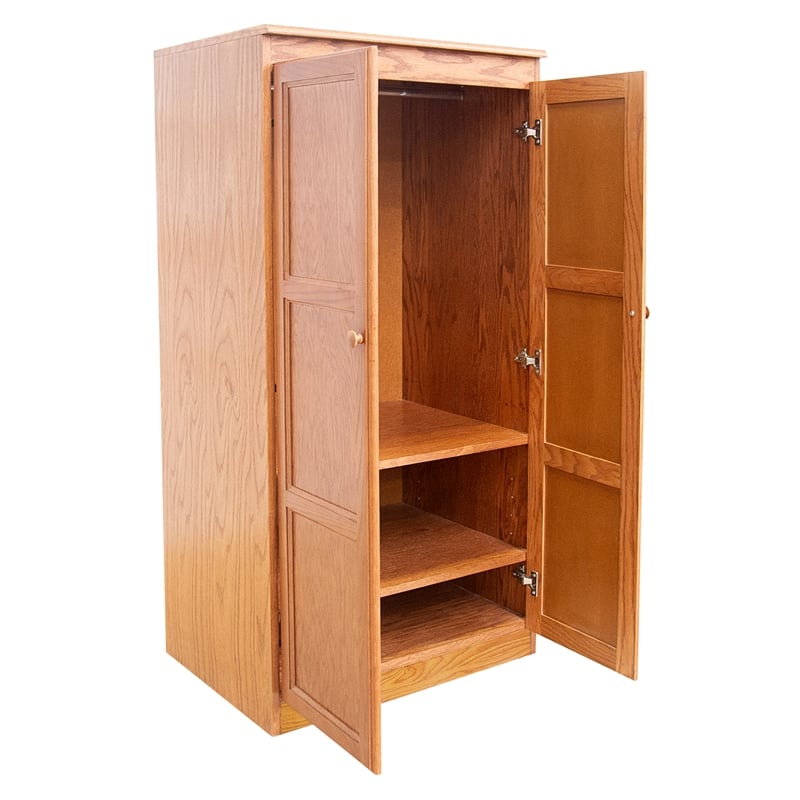 Concepts in Wood Armoire Wardrobe Closet - 5 ft Tall - Oak