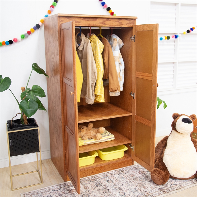 Concepts in Wood Armoire Wardrobe Closet - 5 ft Tall - Oak