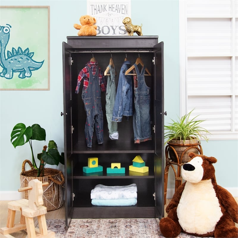 Concepts in Wood Armoire Wardrobe Closet - 5 ft Tall - Espresso