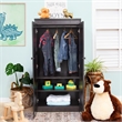 Concepts in Wood Armoire Wardrobe Closet - 5 ft Tall - Espresso