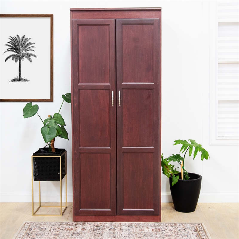 Concepts in Wood Armoire Wardrobe Closet - 6 ft Tall - Cherry