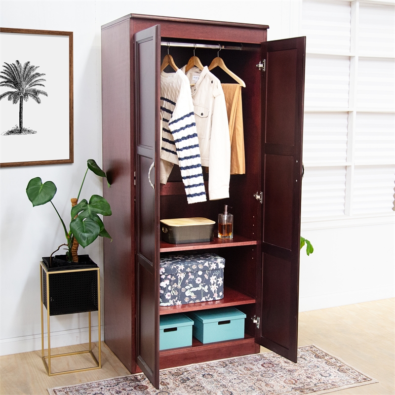 Concepts in Wood Armoire Wardrobe Closet - 6 ft Tall - Cherry