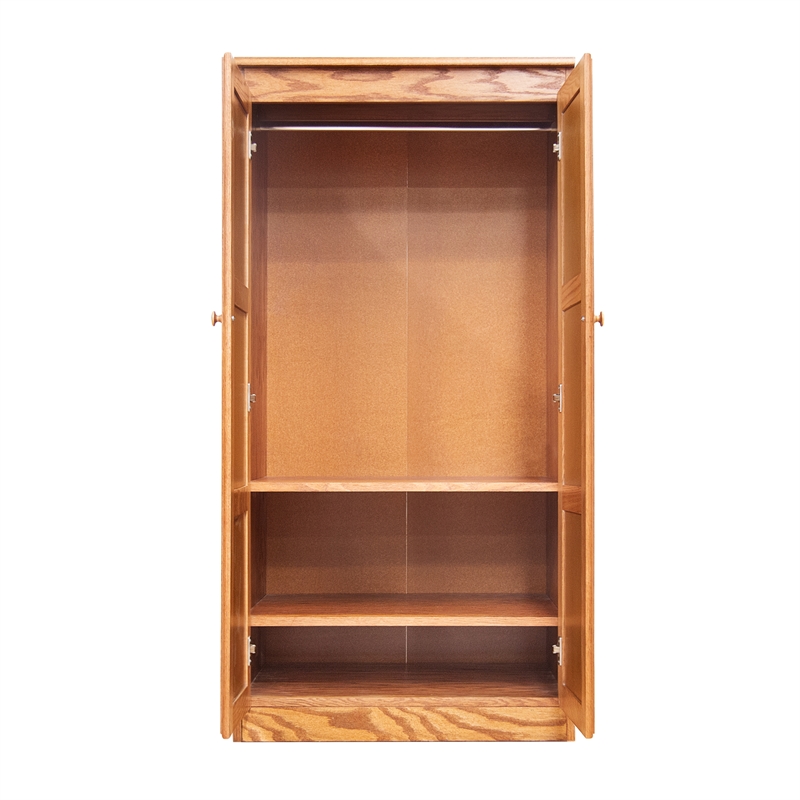 Concepts in Wood Armoire Wardrobe Closet - 6 ft Tall - Oak