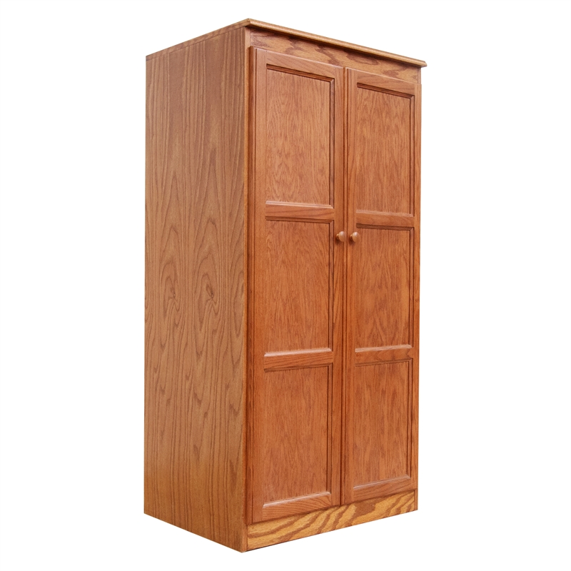 Concepts in Wood Armoire Wardrobe Closet - 6 ft Tall - Oak