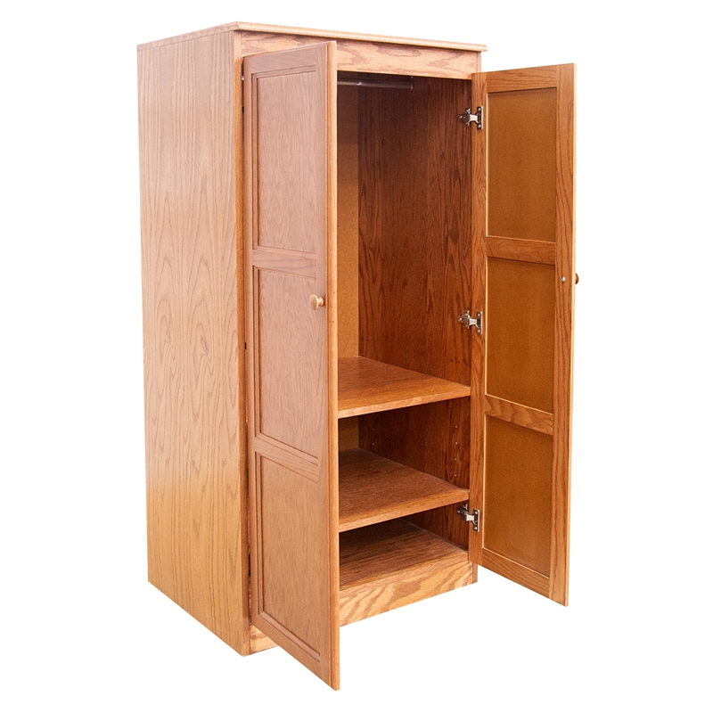 Concepts in Wood Armoire Wardrobe Closet - 6 ft Tall - Oak