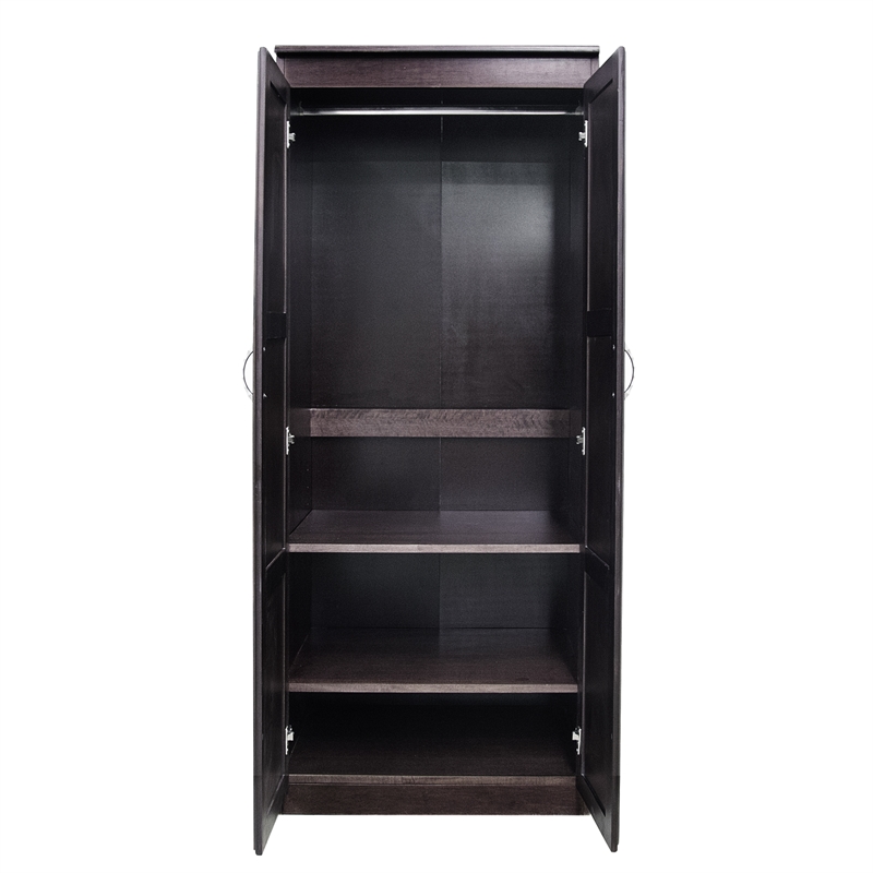 Concepts in Wood Armoire Wardrobe Closet - 6 ft Tall - Espresso