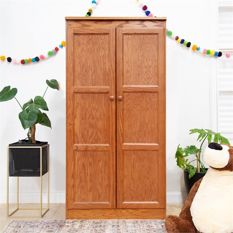 Concepts in Wood Armoire Wardrobe Closet - 6 ft Tall - Espresso
