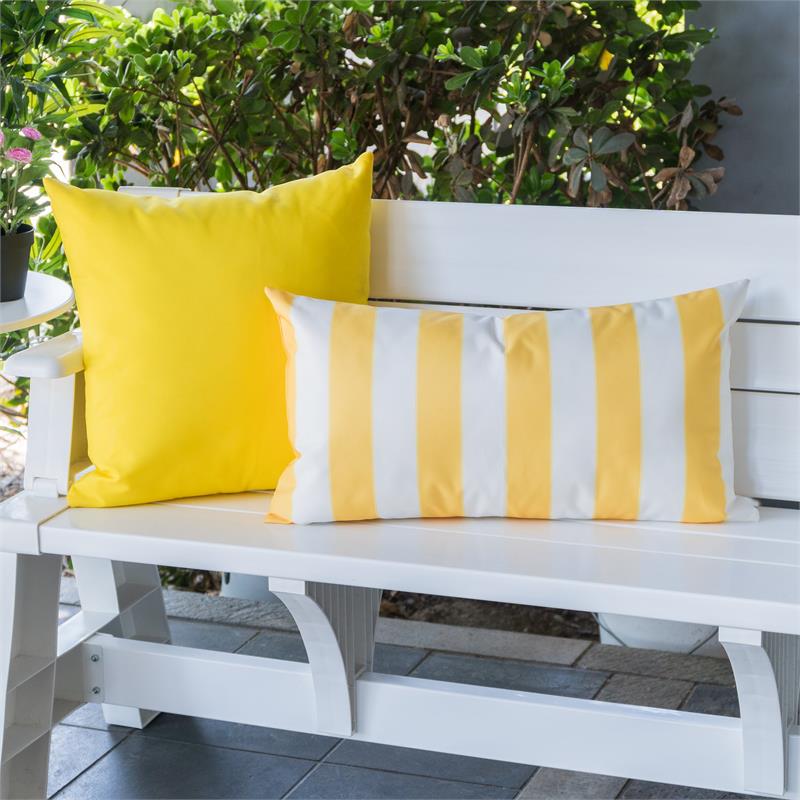 Yellow stripe outdoor online pillow