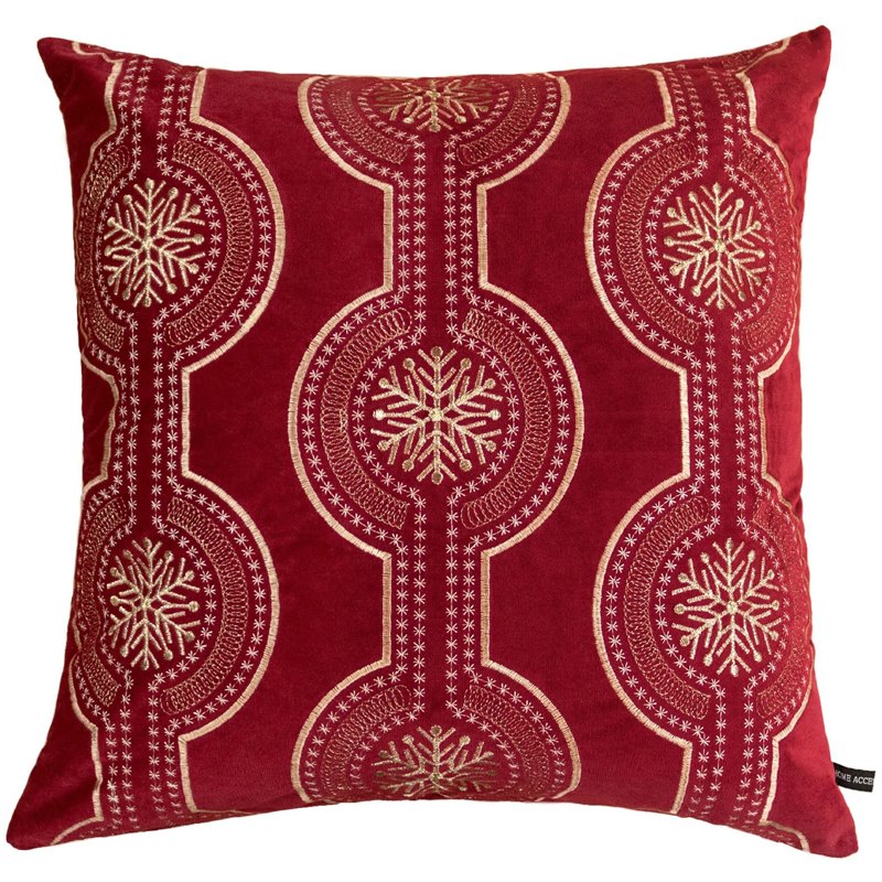 Homey Cozy Merry Christmas Holiday Oversized Fabric Pillow with Insert in  Red 