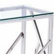 Uptown Club Calypso Transitional Glass Top Console Table in Silver